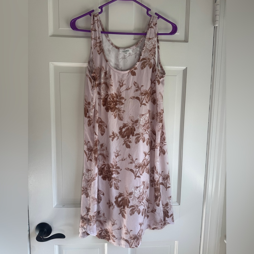 Haven Well Within Pink Floral Sleeveless Dress Size Small Cupro Blend